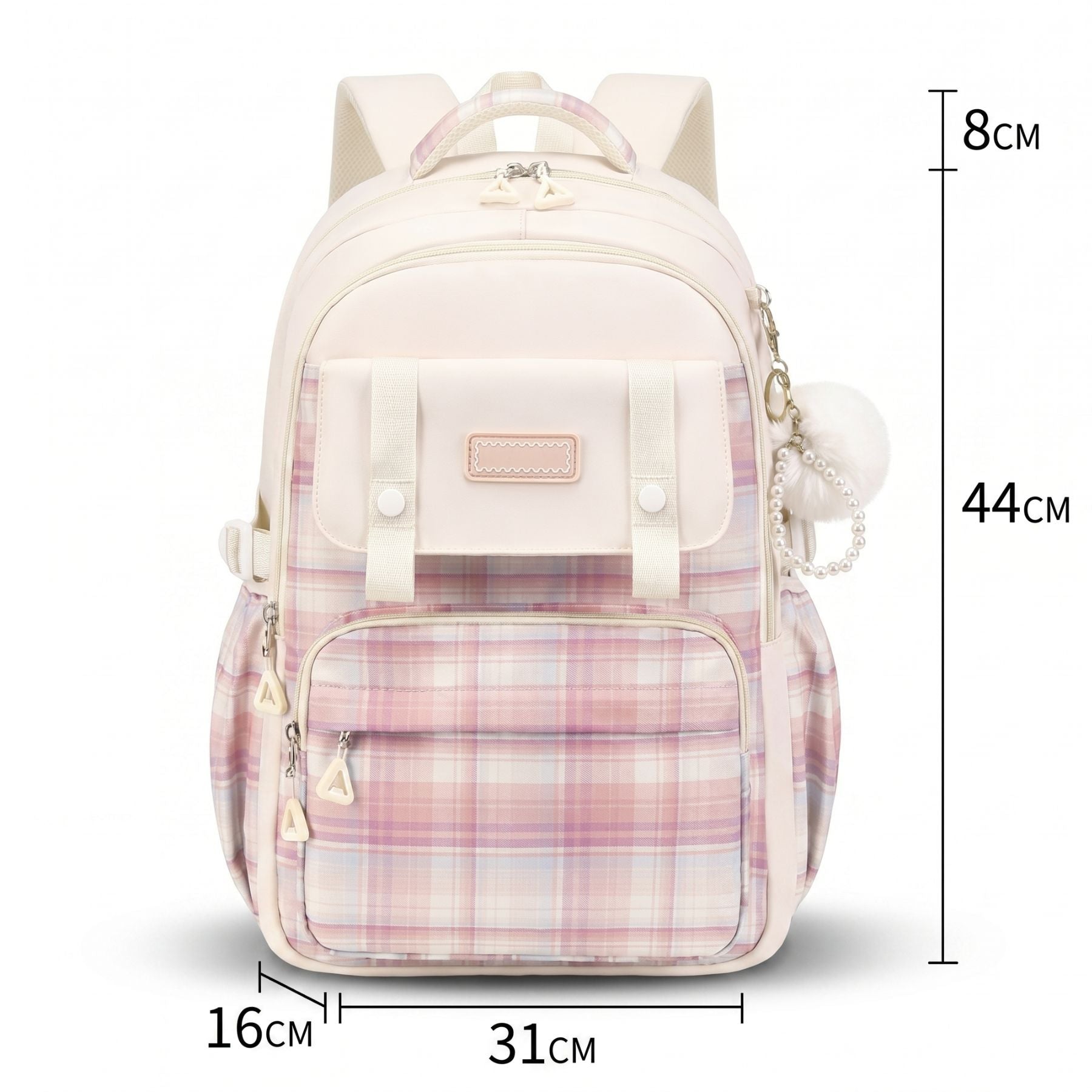 Sac scolaire Princesse à Carreaux | Grande capacité | Oxford résistant