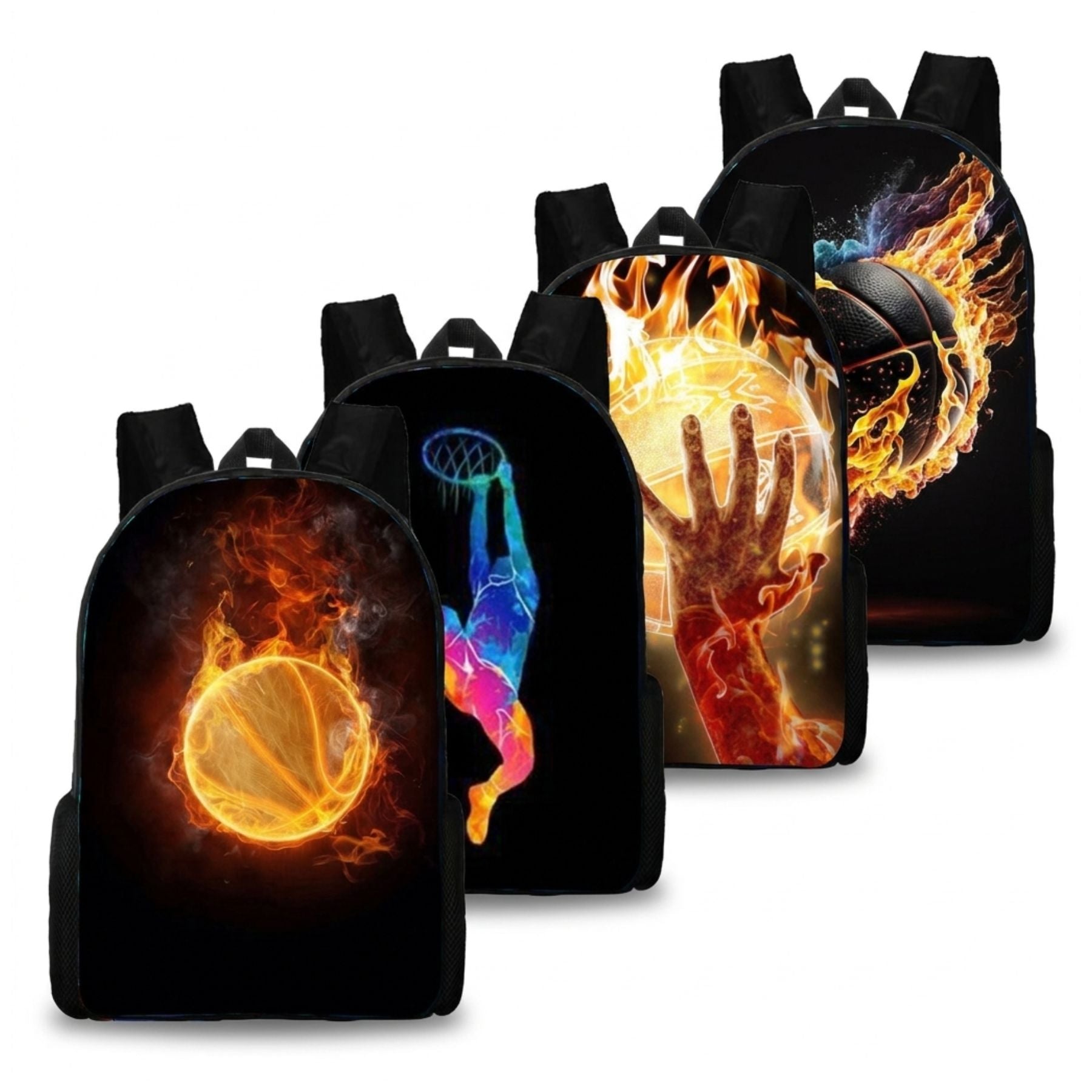 Sac scolaire basketball | Kit 3 pièces (Sac à Dos + Bandoulière + Trousse)| Tissu Oxford résistant