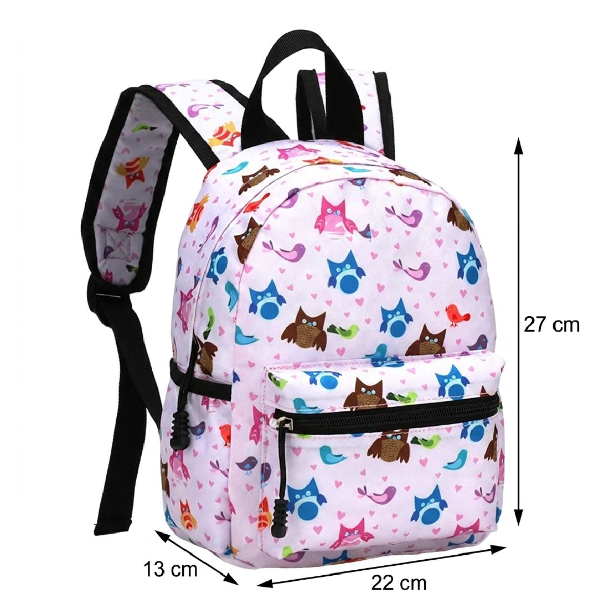 Sac scolaire chouettes colorées | Compartiments pratiques | Tissu Oxford résistant