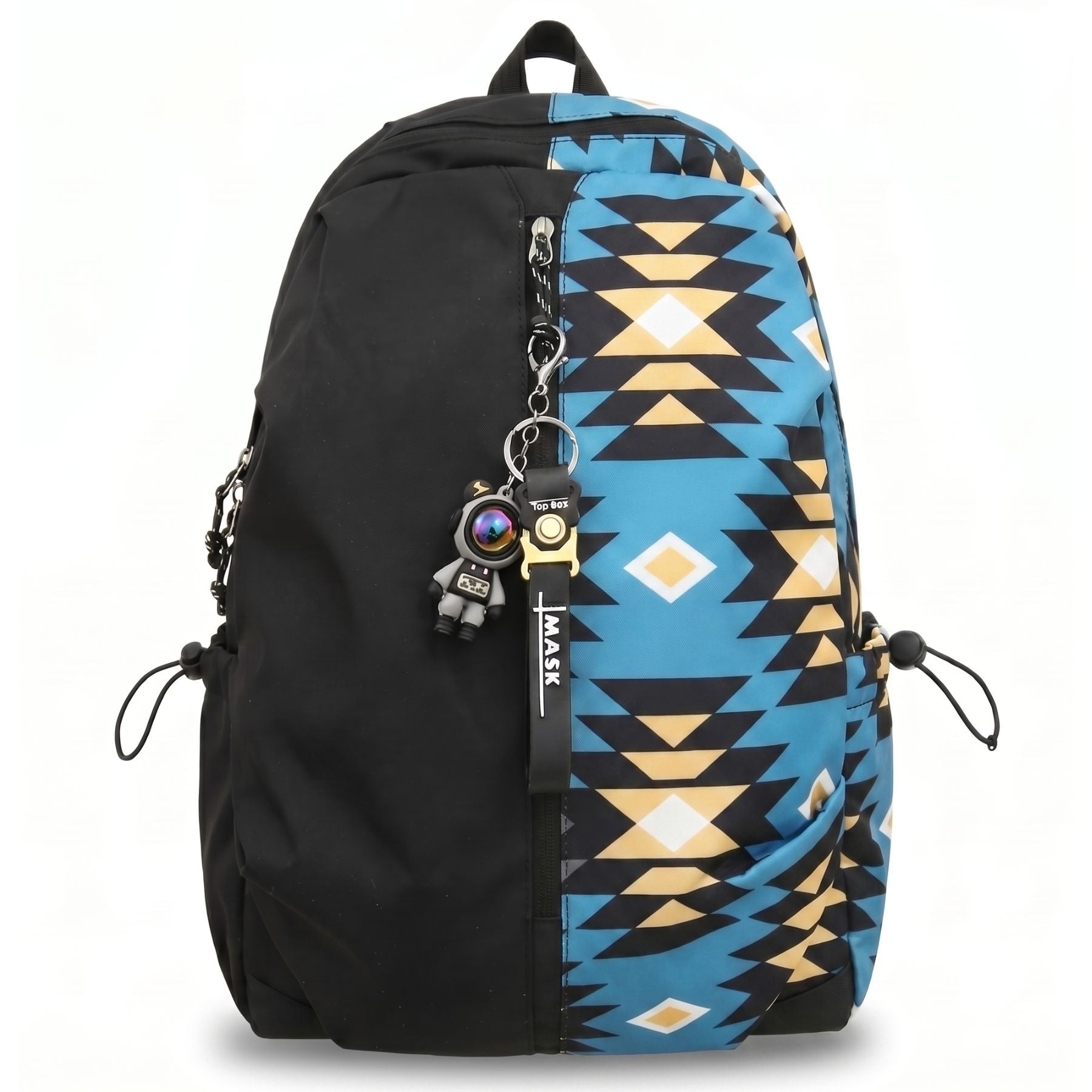 Sac scolaire graffiti streetwear géométrique | Grande capacité | Nylon résistant et imperméable | Rangement quotidien pratique