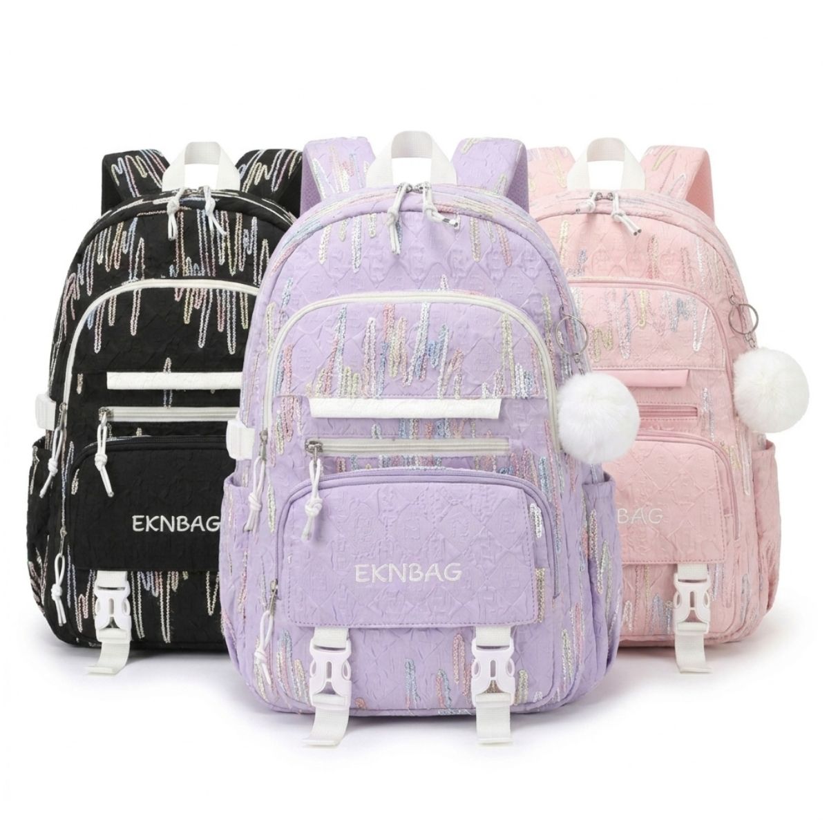 Sac scolaire nuage pastel | Compartiments multiples | Tissu Oxford résistant | Rangement pratique