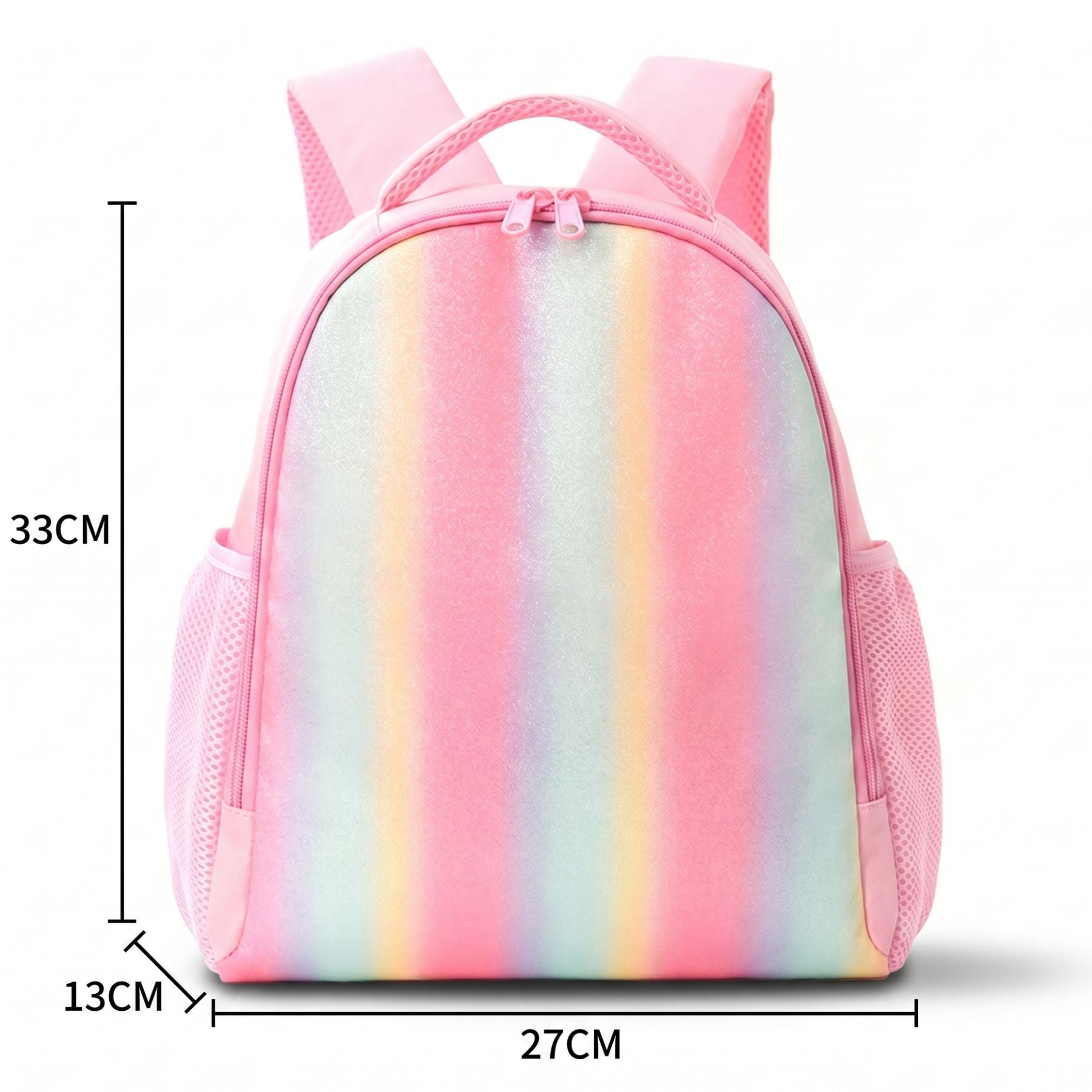 Sac scolaire pastel arc-en-ciel | Bretelles confortables | Tissu polyester résistant