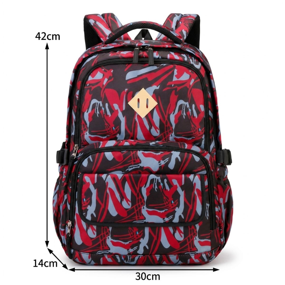 Sac scolaire tempête psychédélique | Trousse assortie incluse | Oxford résistant | Grande capacité