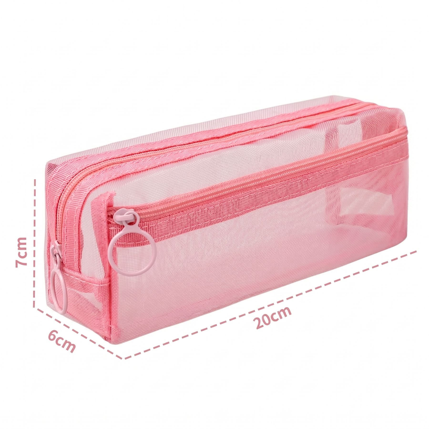 Trousse Étudiant Maille Transparente | Grande Capacité Double Zip | 4 Coloris Pastel | Collège Lycée