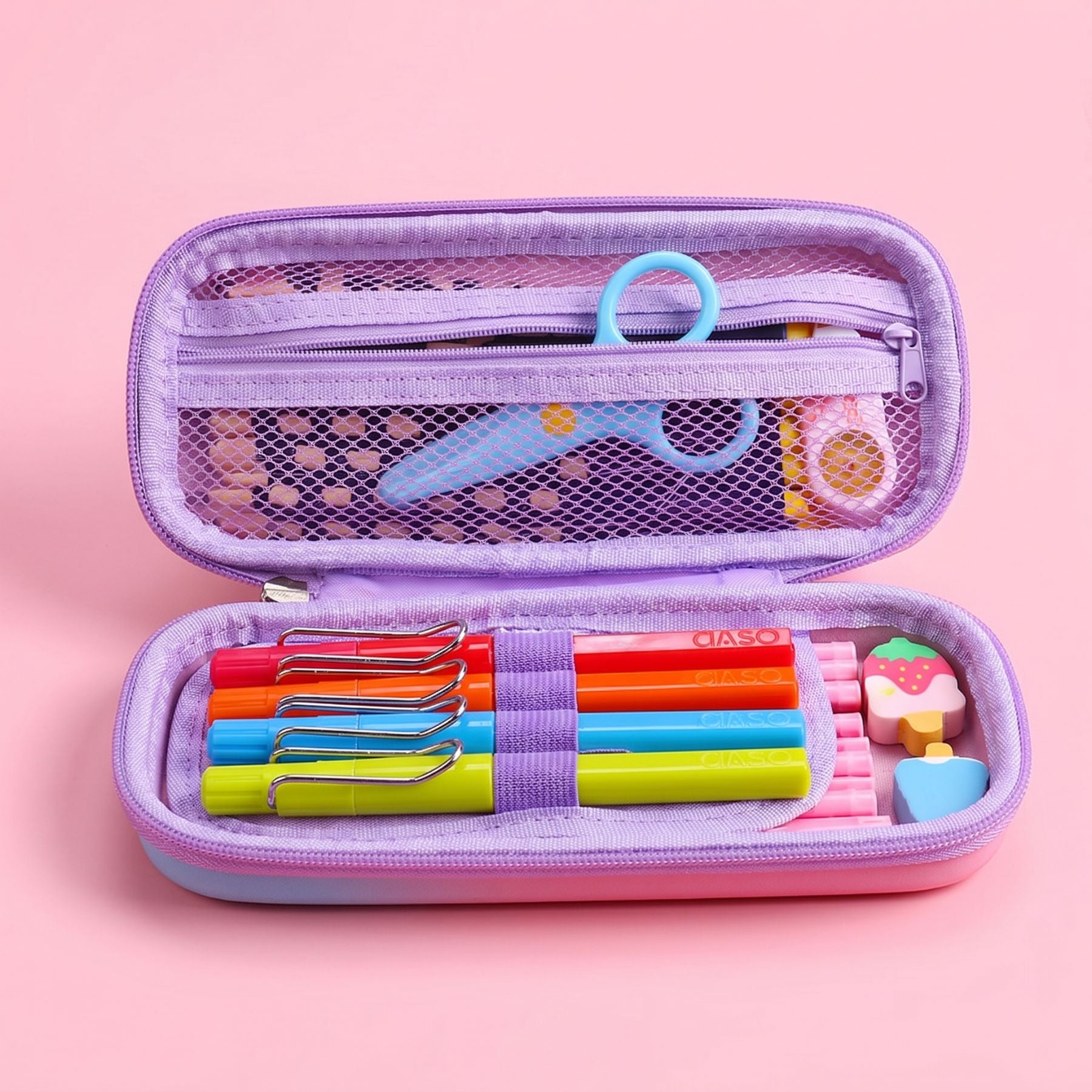 Trousse Rigide Fille | Coque EVA Licorne 3D Relief | Grande Capacité | École Primaire