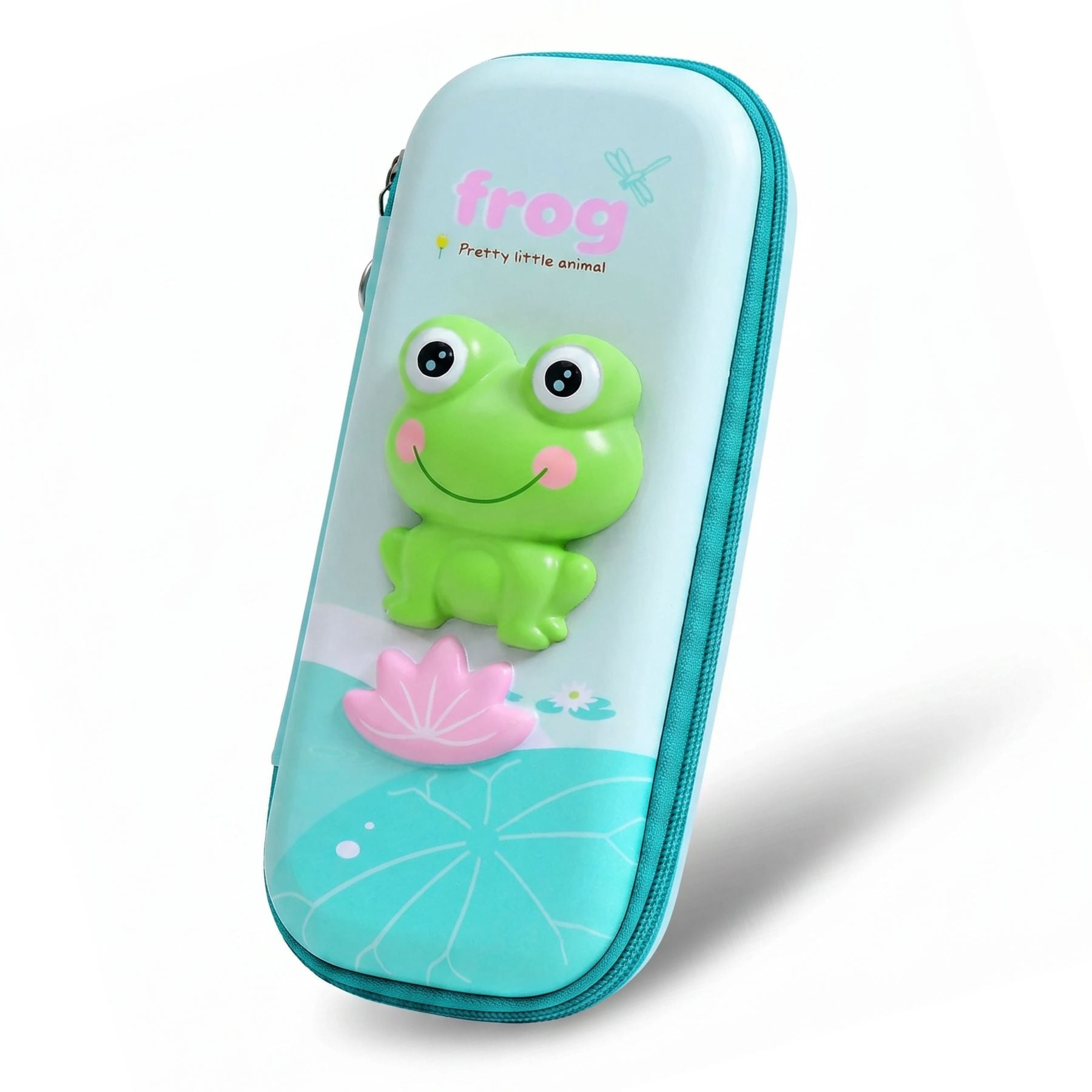 Trousse Scolaire 3D Animal Kawaii | Coque EVA Rigide | Grande Capacité | Grenouille en Relief