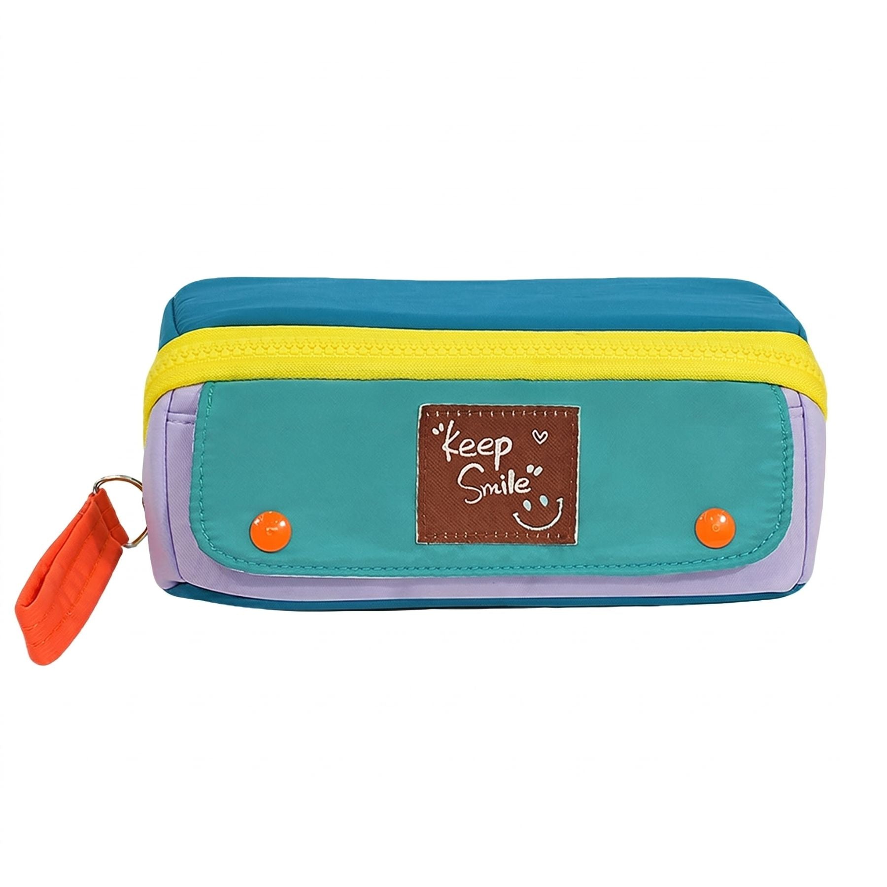 Colour Block School Pencil Case | Large Capacity | Wide Opening | Multi-Compartment Storage