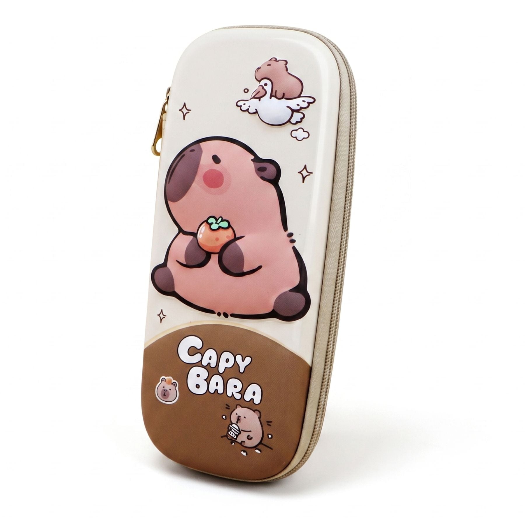 Trousse Scolaire Rigide | Motif Capybara 3D Relief | Grande Capacité | Mixte