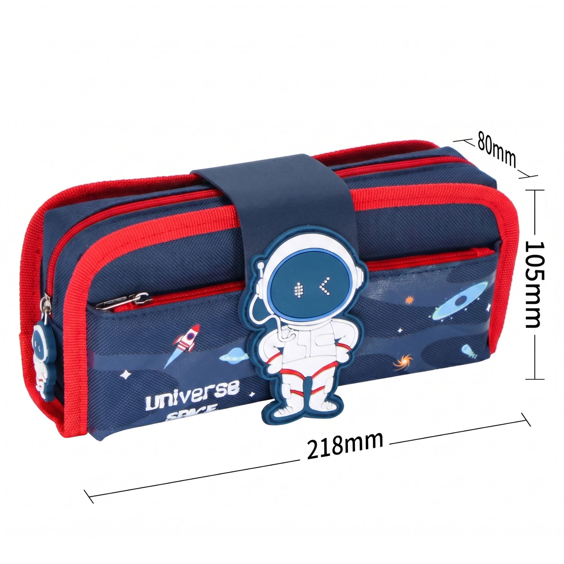 Trousse Enfant Motif Astronaute 3D | Pochette Amovible 2-en-1 | Grande Capacité | Thème Espace