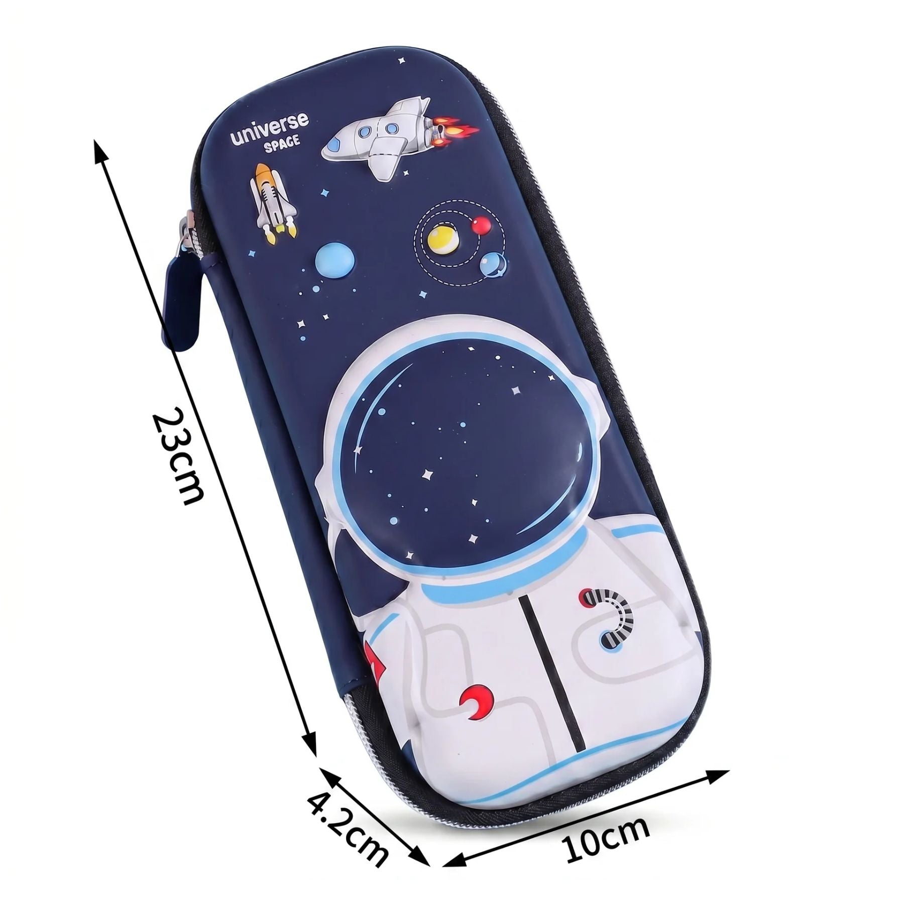 Trousse Scolaire Rigide | Motif Astronaute 3D Relief | Grande Capacité | Garçon