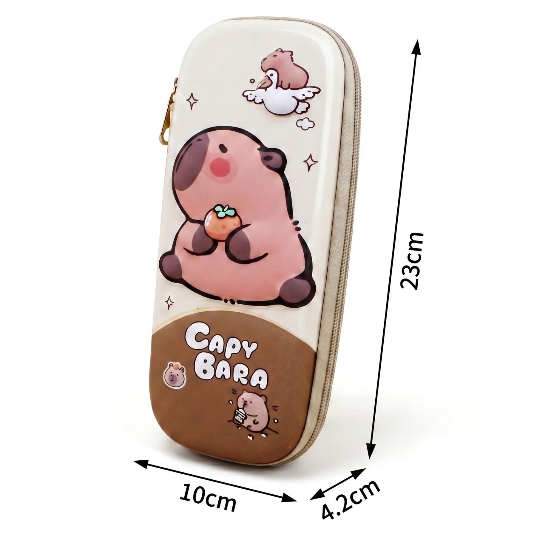 Trousse Scolaire Rigide | Motif Capybara 3D Relief | Grande Capacité | Mixte