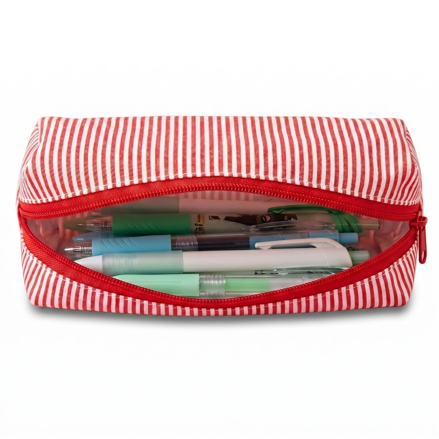 Trousse scolaire à rayures | Tissu léger texturé | Grande capacité | Organisation simple au quotidien