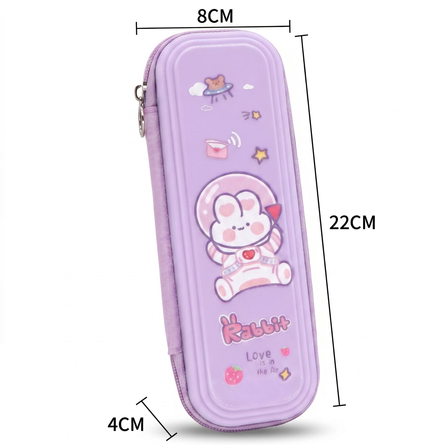 Trousse scolaire lapin violet | Boîtier rigide | Compartiment organisé | Grande capacité | Protection optimale