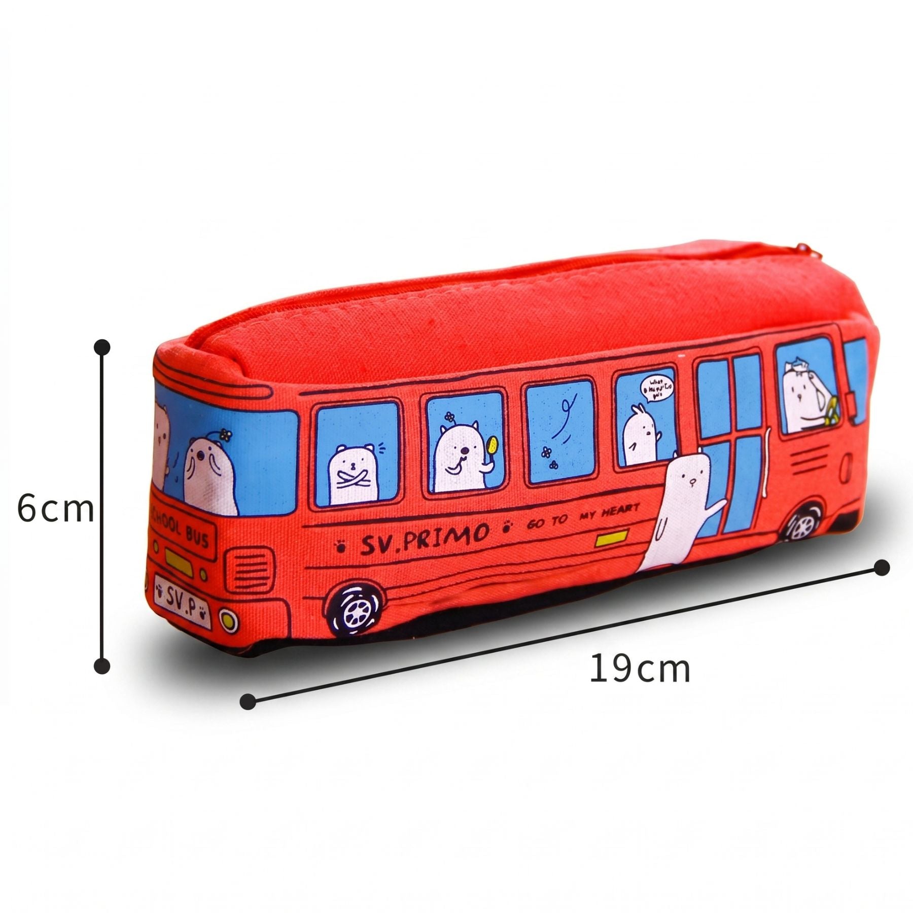 Trousse scolaire maternelle | Design bus | Grande capacité | Fermeture zippée | Parfaite pour l’école