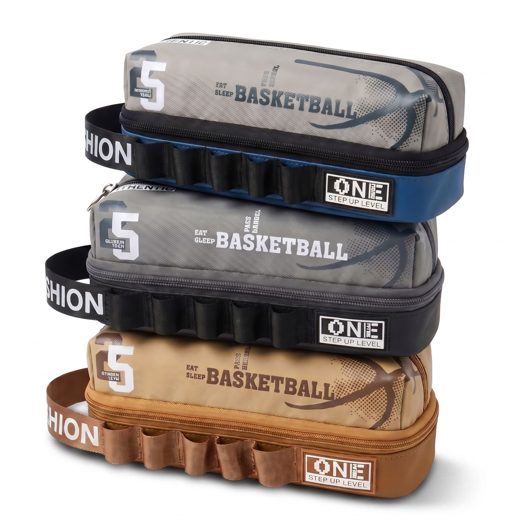 Trousse à crayons basketball | Grande capacité compartimentée | Élastiques de maintien intégrés | Organisation optimale des fournitures