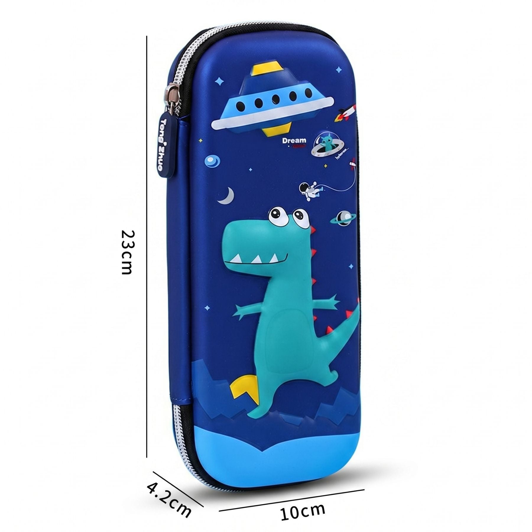Trousse à crayons dinosaure 3D | Coque EVA rigide waterproof | Grande capacité zippée | Protection optimale des fournitures