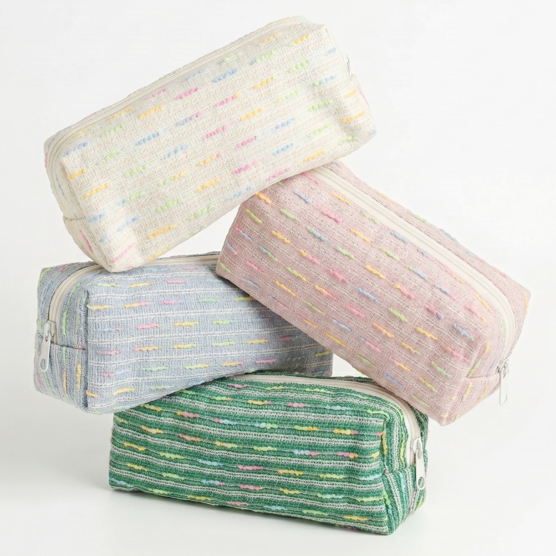 Trousse de rangement | Tissu polyester texturé | Grande ouverture | Accès rapide aux stylos