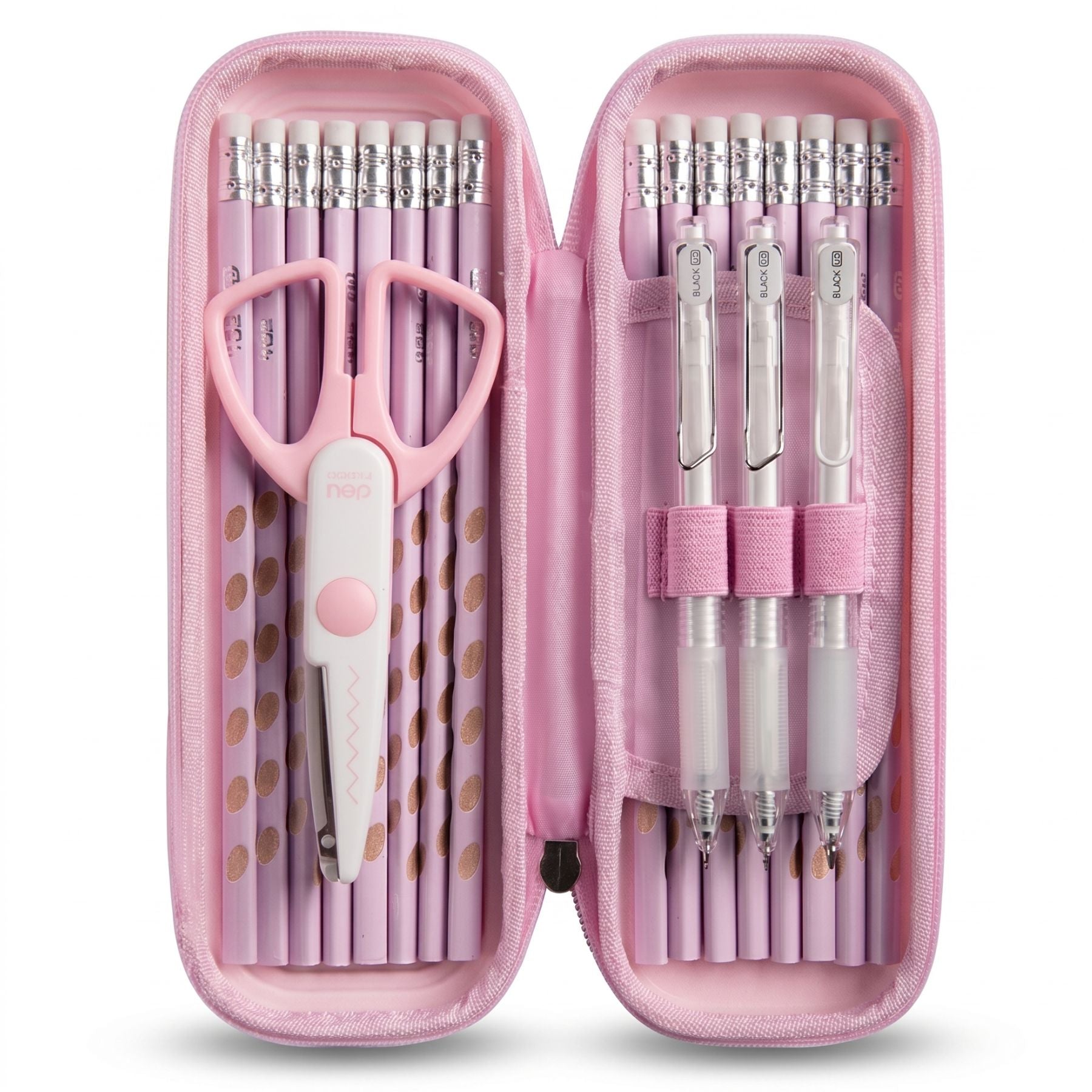 Trousse maternelle lapin rose | Boîtier rigide | Double compartiment | Protection optimale