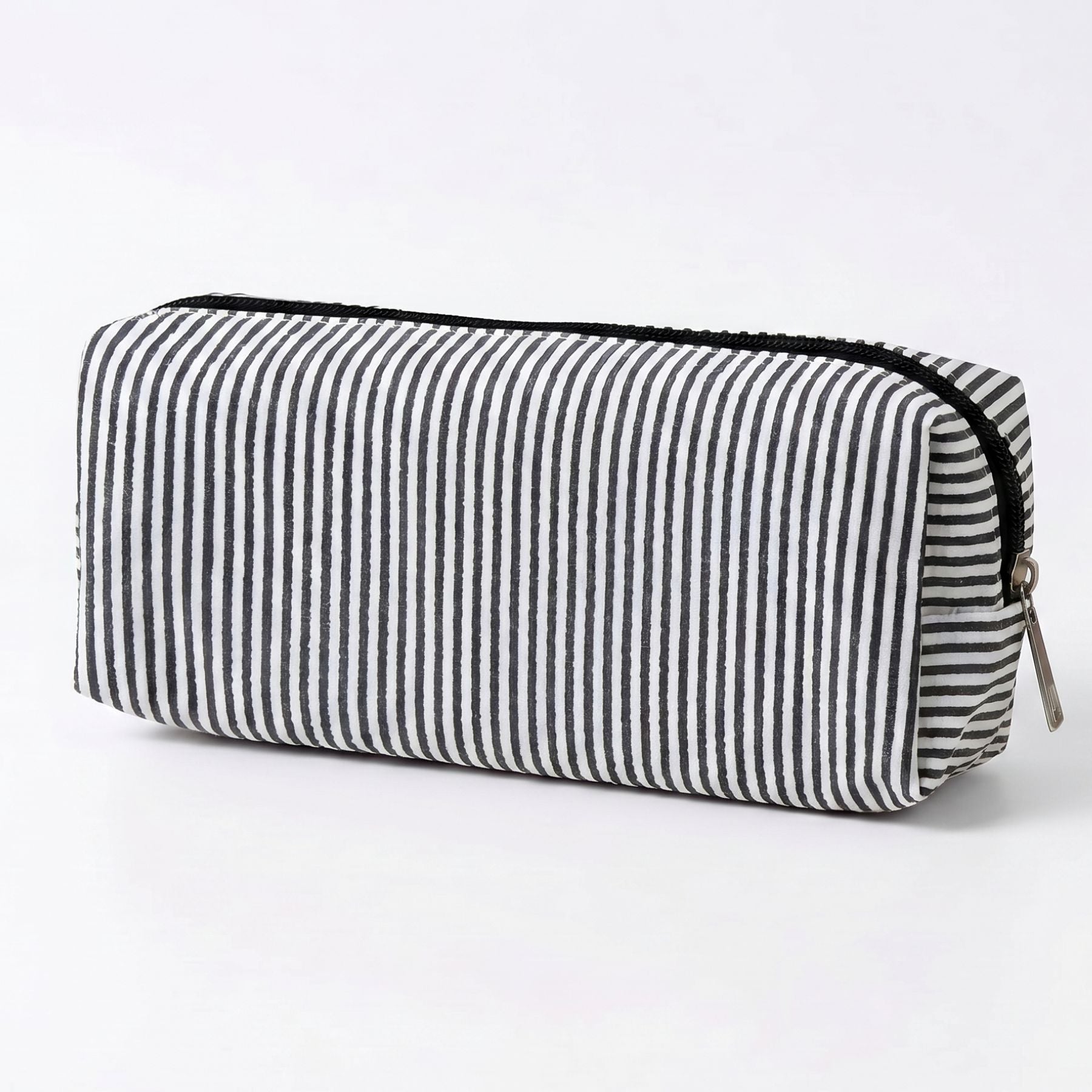 Trousse scolaire à rayures | Tissu léger texturé | Grande capacité | Organisation simple au quotidien