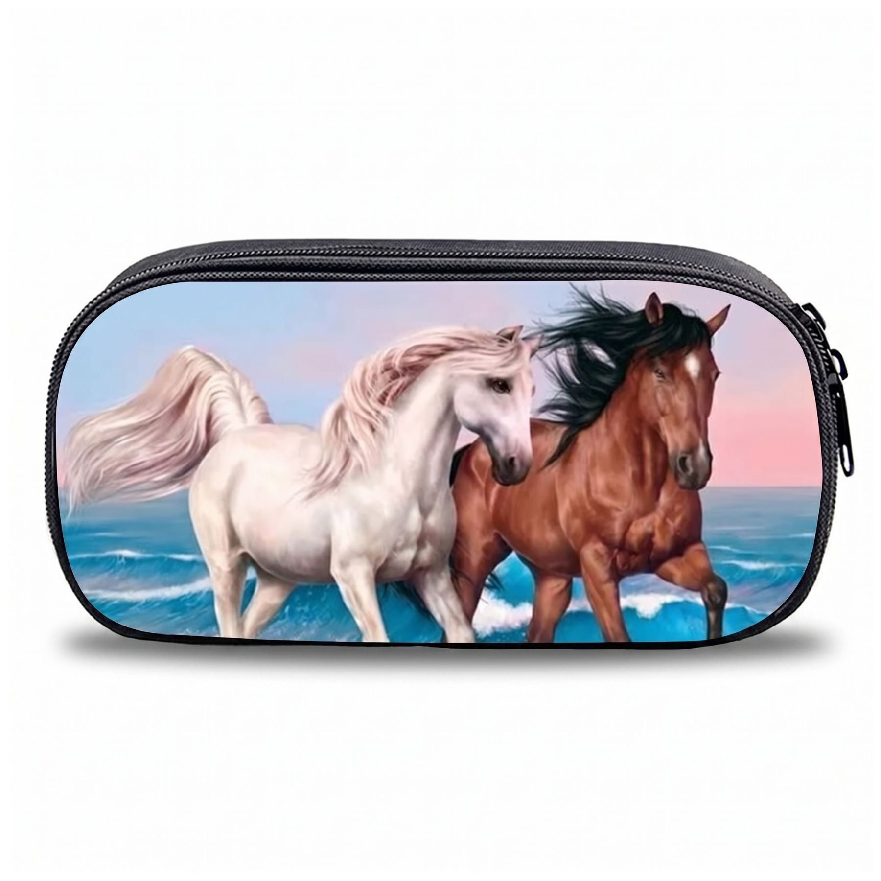 Trousse scolaire cheval | Grande capacité | Fermeture zippée | Rangement pratique au quotidien
