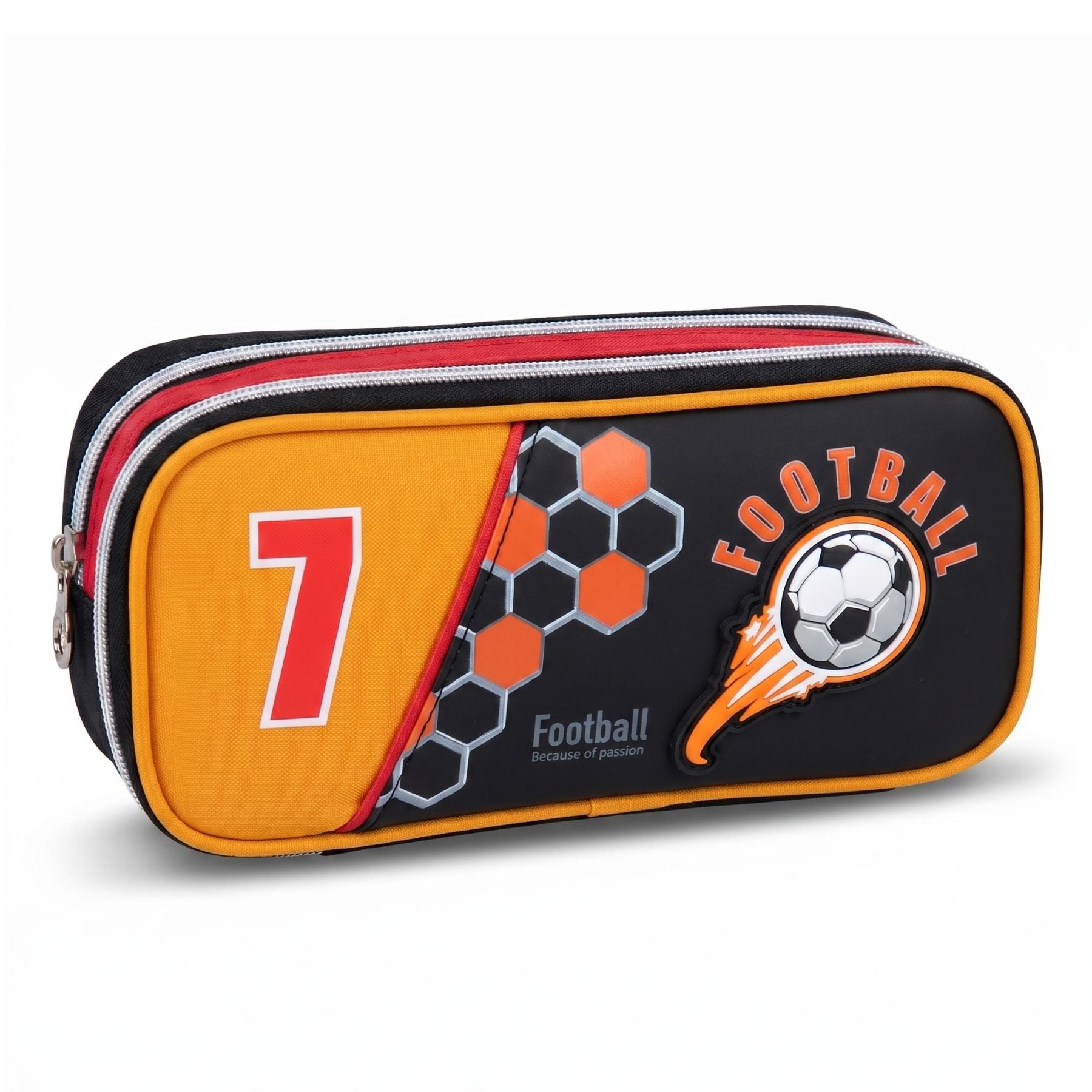Trousse scolaire football | Tissu Oxford durable | Double compartiment zippé | Idéale pour organiser les fournitures