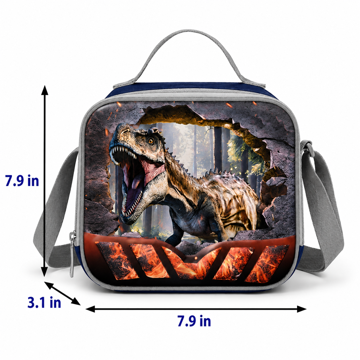 Dinosaur Rolling School Bag | 3-Piece Set (Backpack, Lunch Bag & Pencil Case) | Large Capacity | Durable Polyester