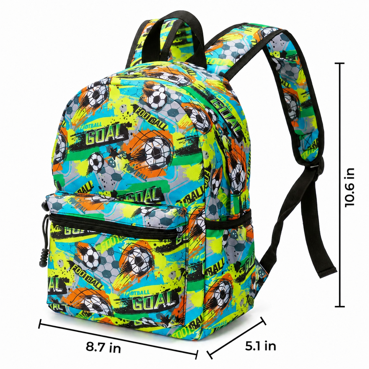 Multicoloured Football Backpack | Durable Oxford Fabric | Lightweight & Practical | Comfortable Fit