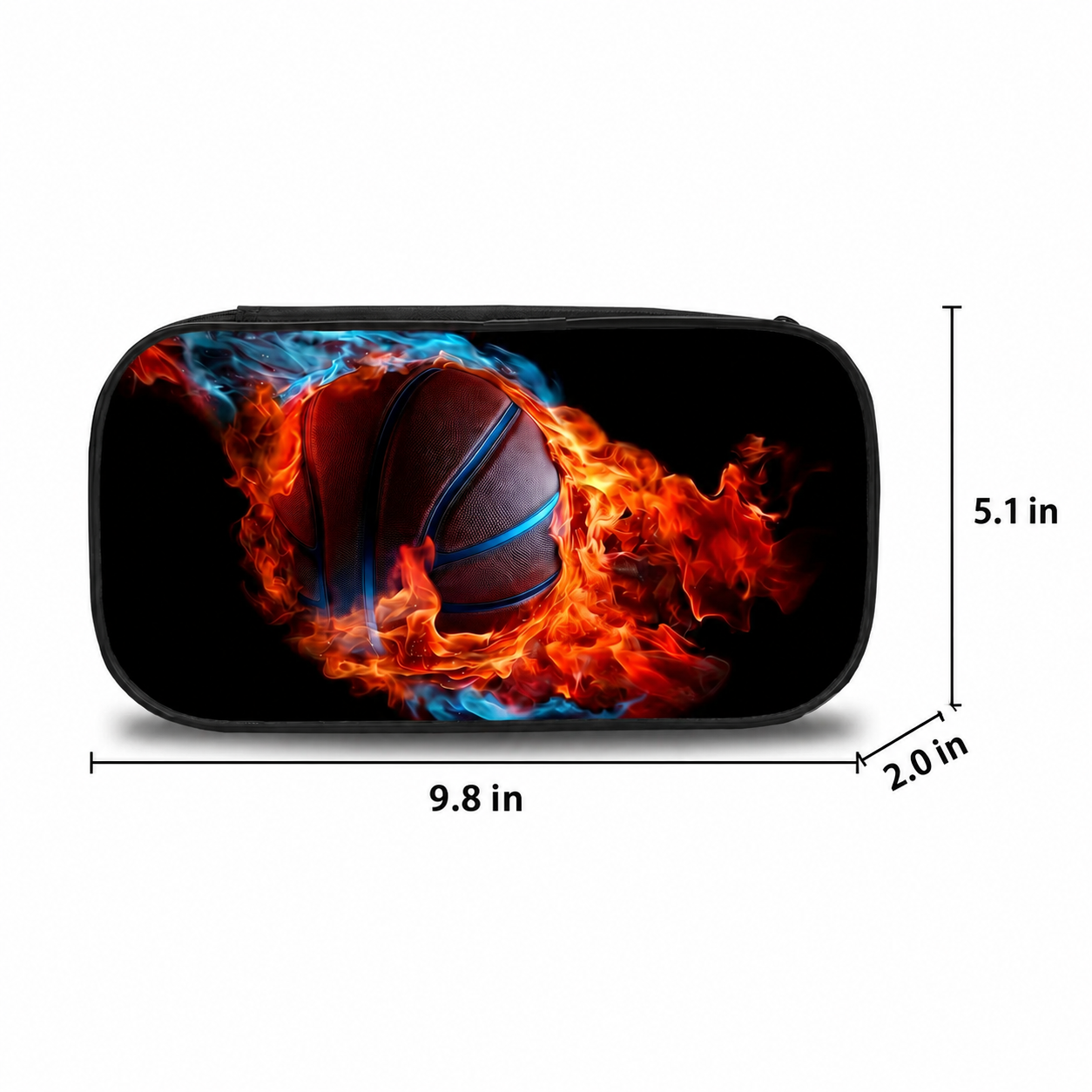 Basketball Pencil Case | Single Compartment | Large Capacity | Durable Oxford Fabric