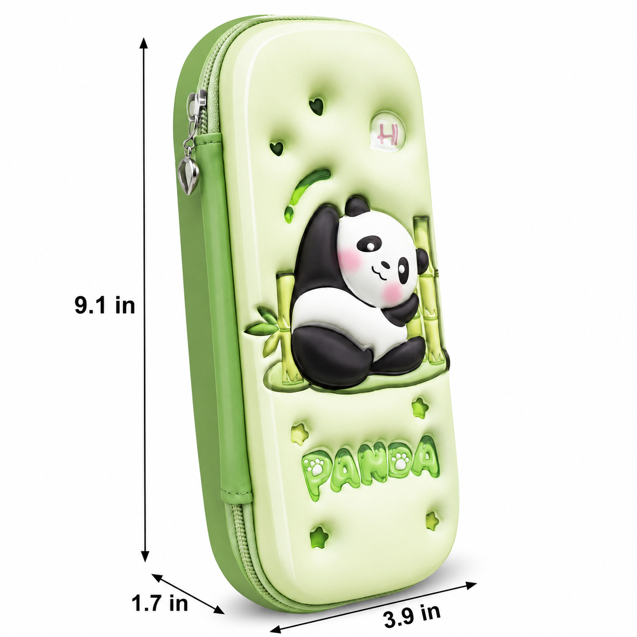 3D Panda Pencil Case | Waterproof EVA Hard Shell | Secure Zip Closure | Practical Storage