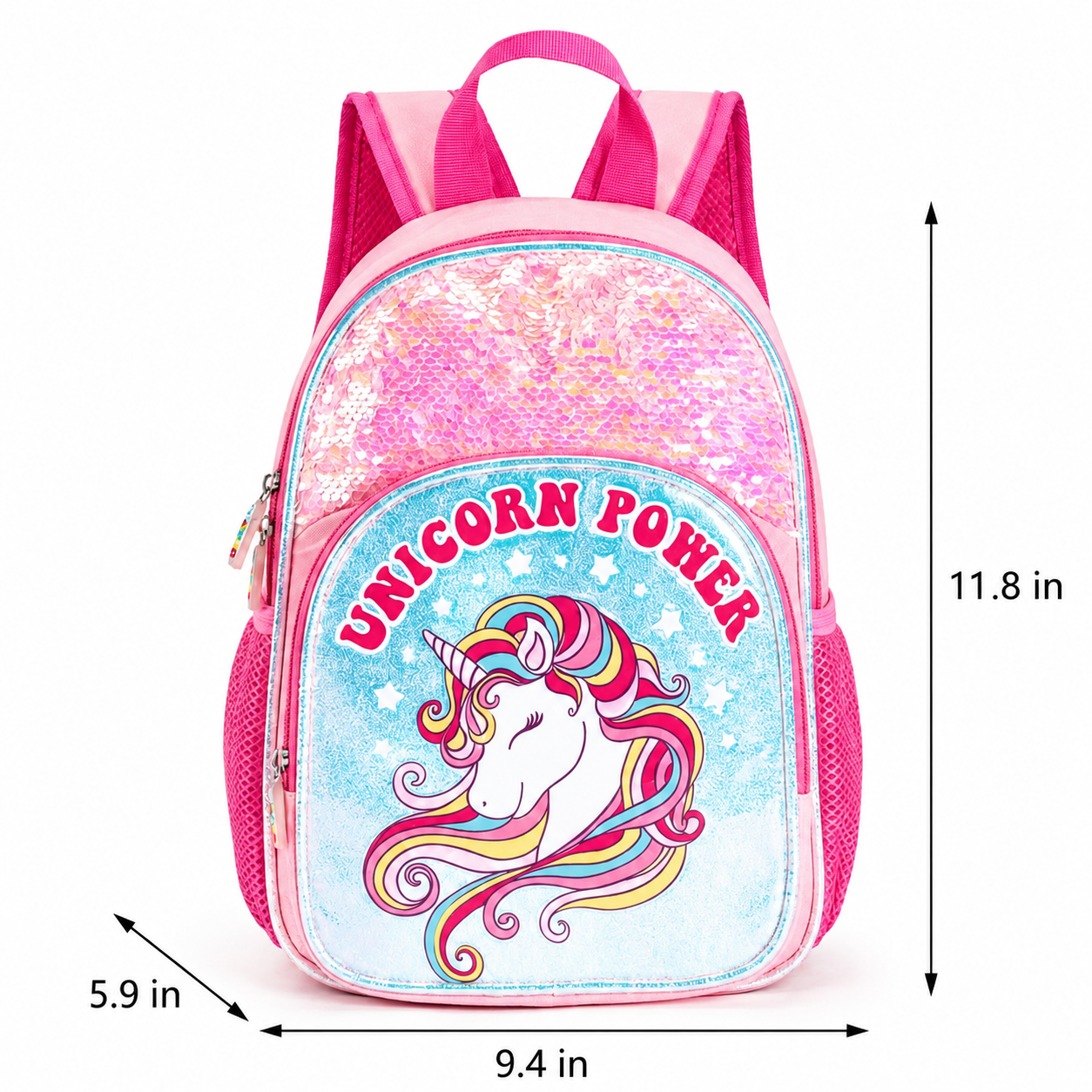 Pink Glitter Unicorn Backpack | Durable Oxford Fabric | Comfortable Shoulder Straps