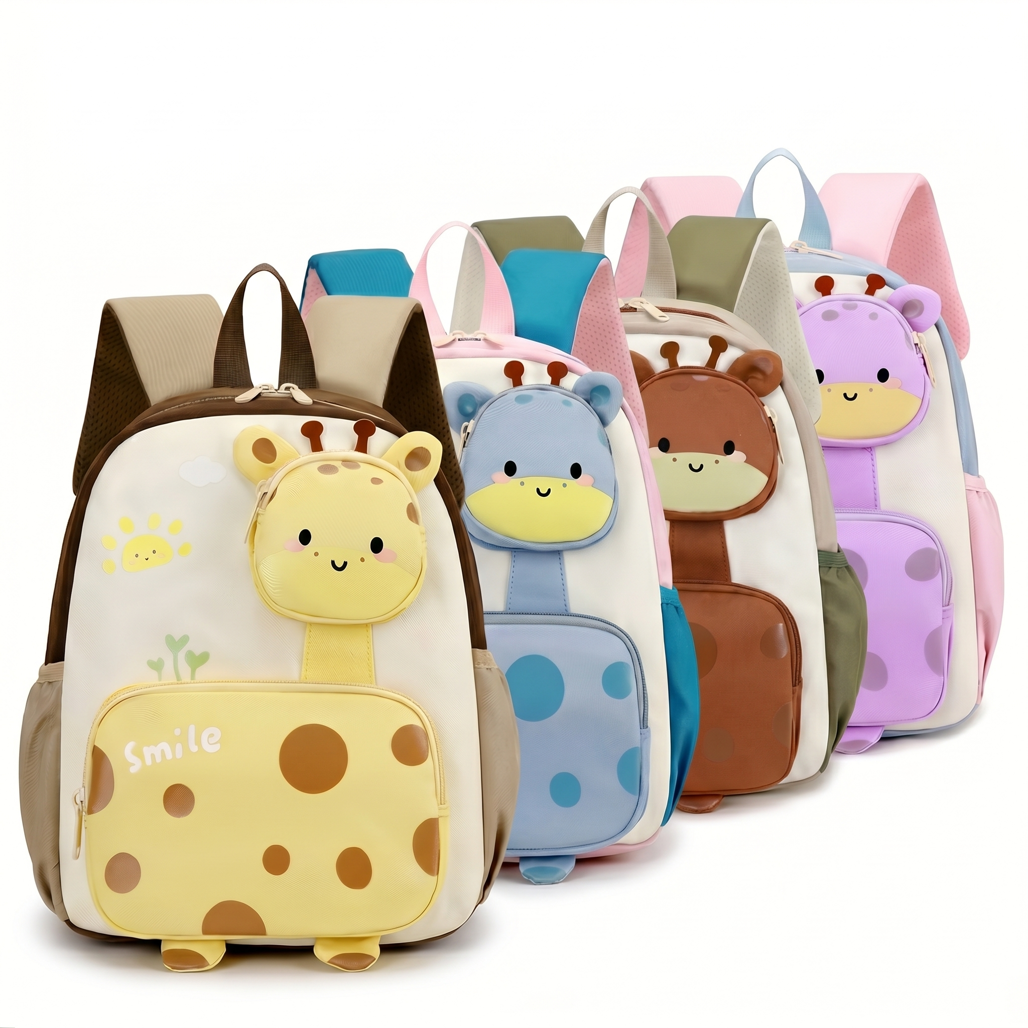 Cartable maternelle girafe | Grande capacité | Tissu canvas résistant | Style kawaii