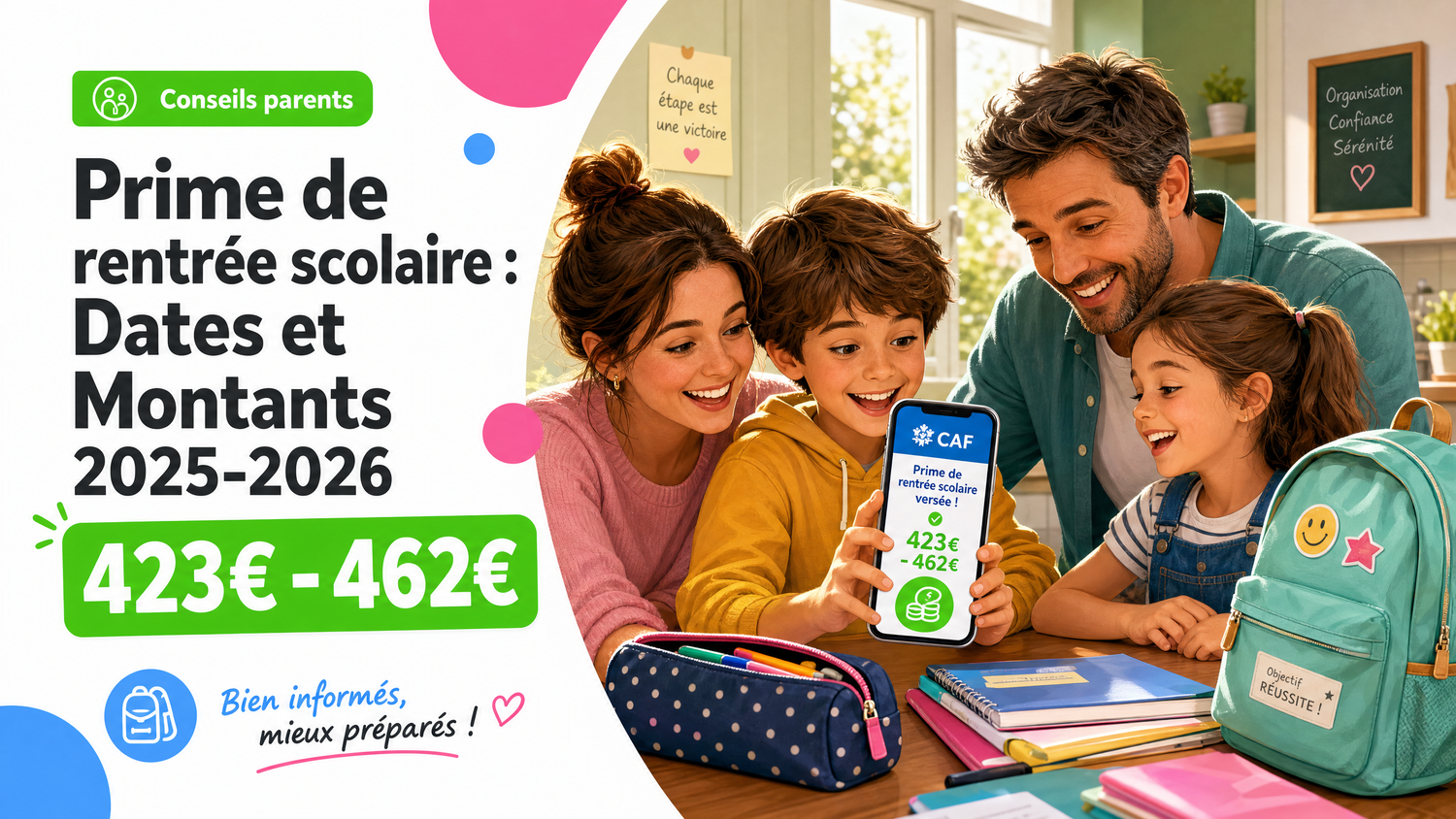 Quand est versée la prime de rentrée scolaire ? Dates et Montants