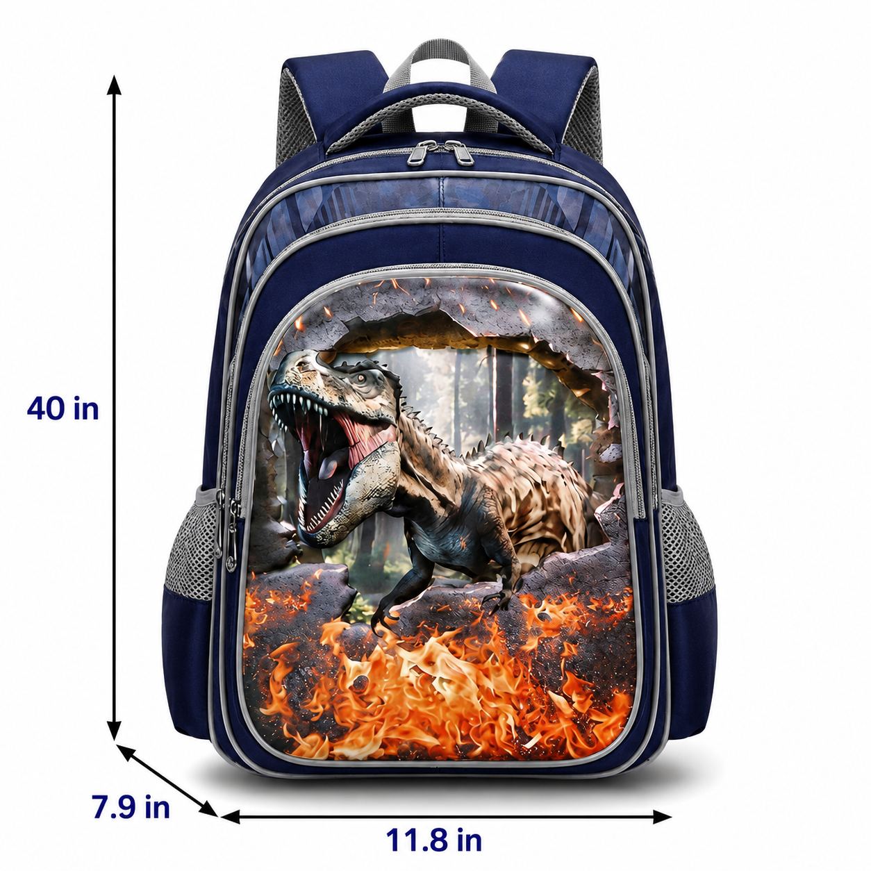 Dinosaur Rolling School Bag | 3-Piece Set (Backpack, Lunch Bag & Pencil Case) | Large Capacity | Durable Polyester