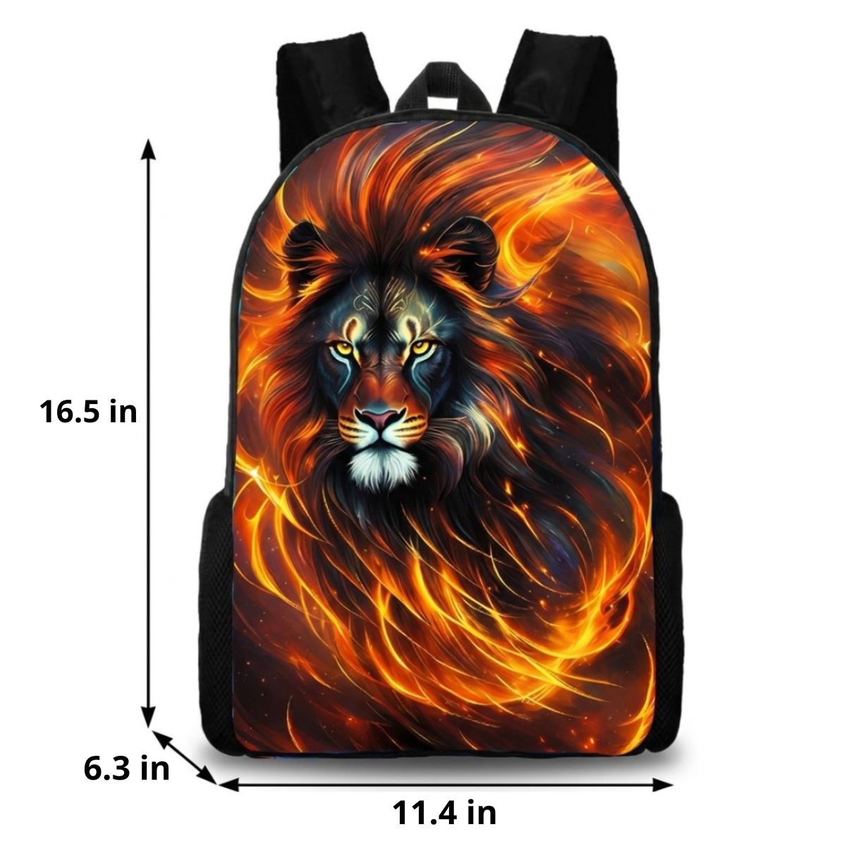 Lion Backpack | 3-Piece School Set (Backpack + Lunch Bag + Pencil Case) | Durable Oxford Fabric