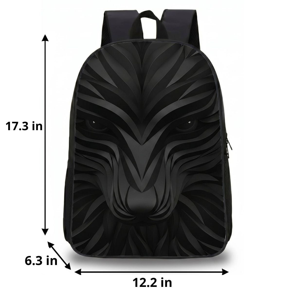 Black Predator Backpack | 3-Piece School Set (Backpack + Shoulder Bag + Pencil Case) | Durable Nylon