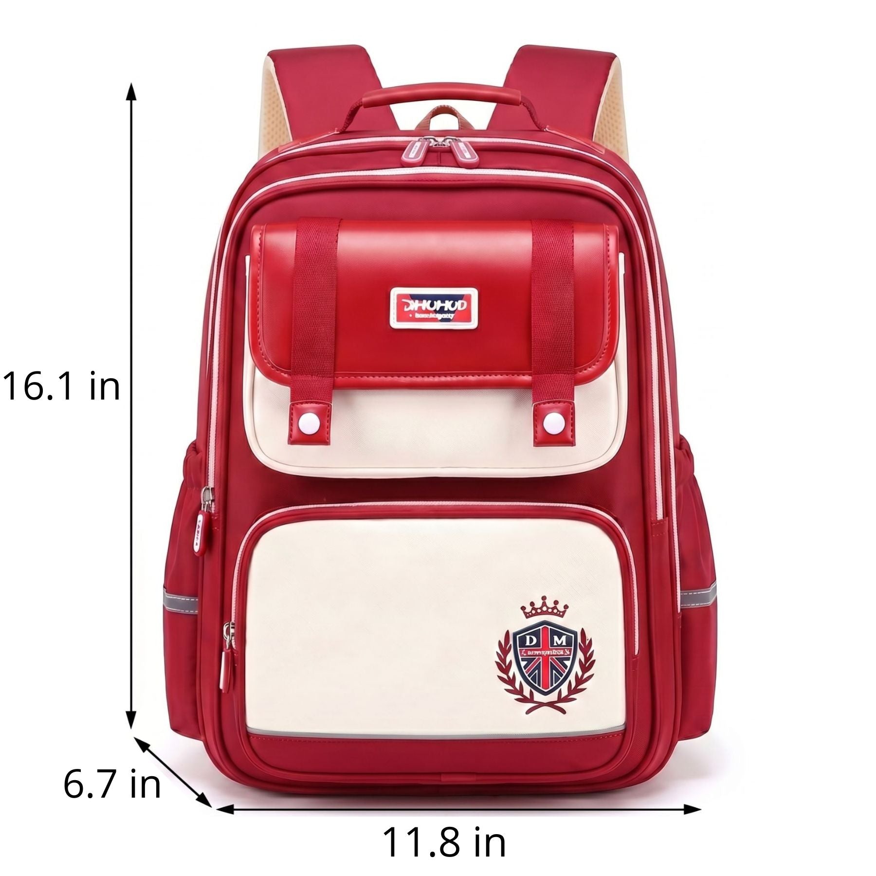 Burgundy School Backpack | 3-Piece Set | Durable Oxford Fabric