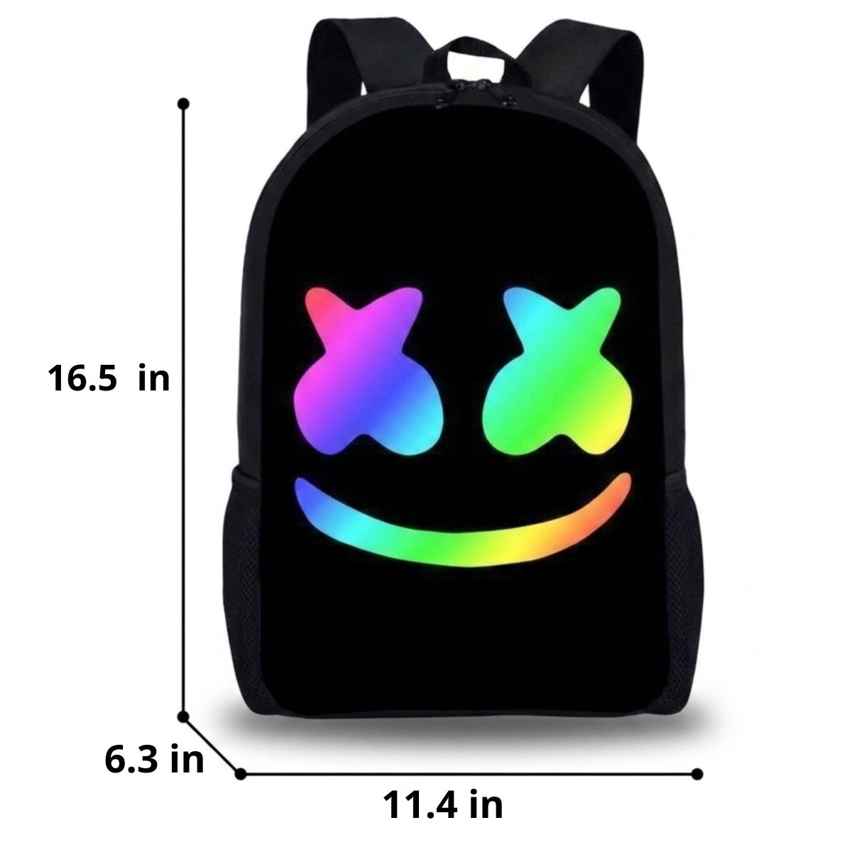 Smiley Backpack for Kids | 3-Piece School Set (Backpack + Shoulder Bag + Pencil Case) | Durable Oxford Fabric