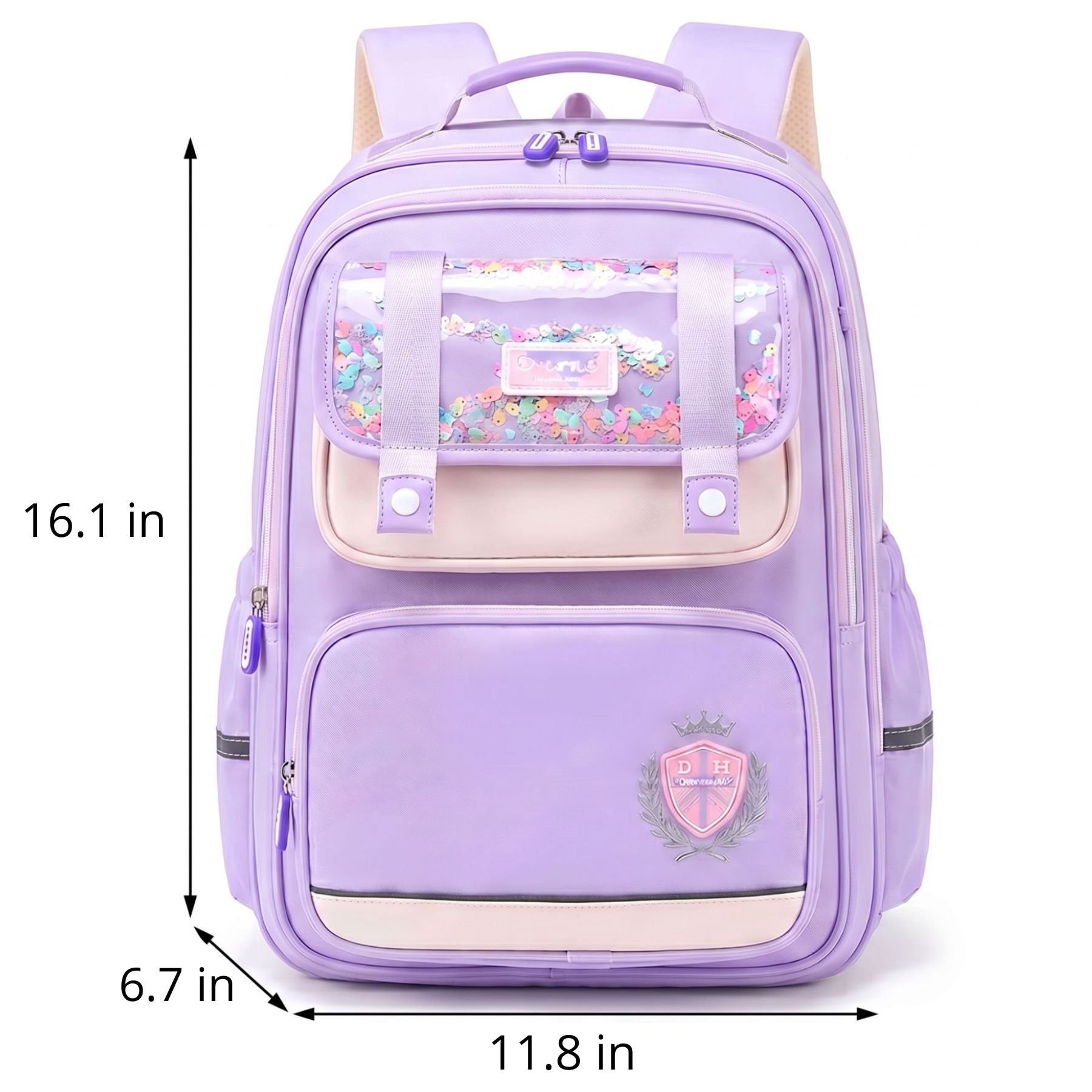 Purple School Backpack for Girls | 3-Piece Set | Durable Oxford Fabric