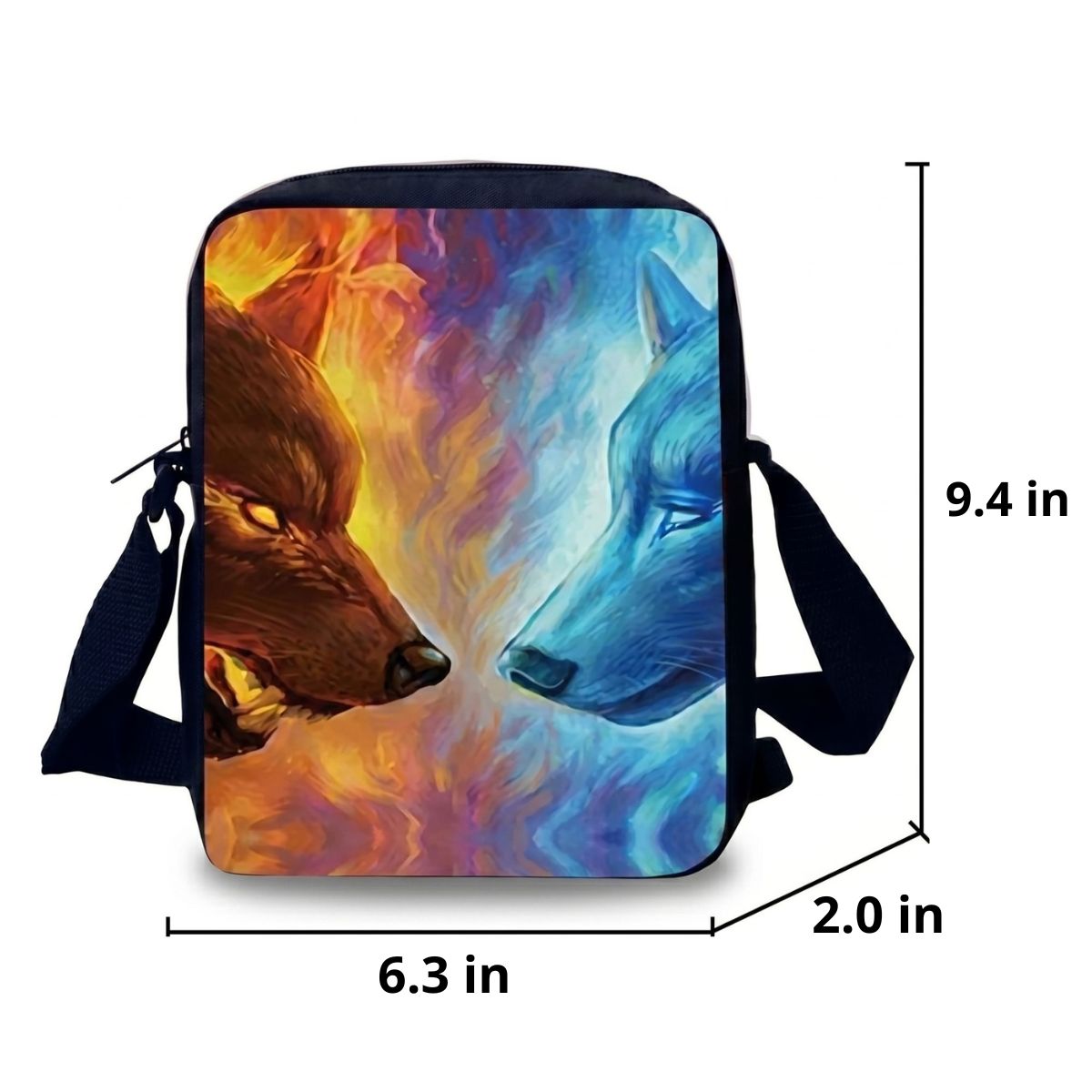 Wolf Backpack | 3-Piece School Set (Backpack + Shoulder Bag + Pencil Case) | Durable Nylon