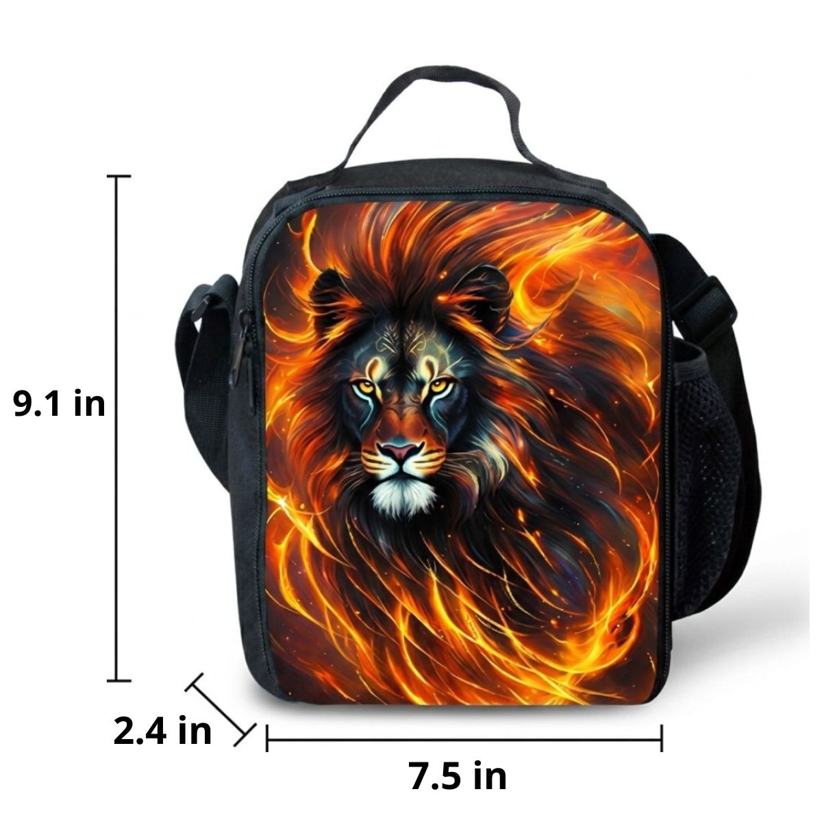 Lion Backpack | 3-Piece School Set (Backpack + Lunch Bag + Pencil Case) | Durable Oxford Fabric