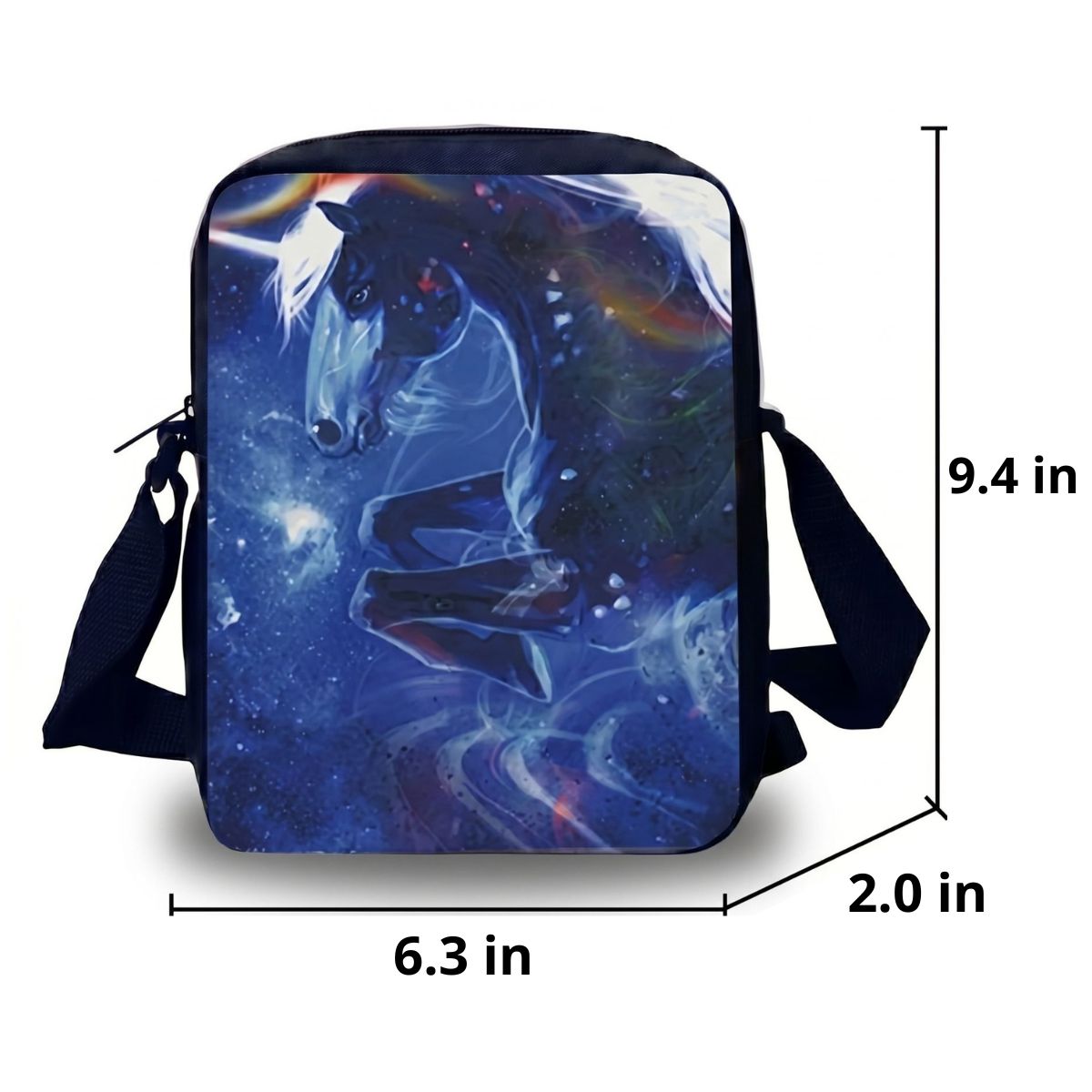 Space Horse Backpack | 3-Piece School Set (Backpack + Shoulder Bag + Pencil Case) | Durable Nylon