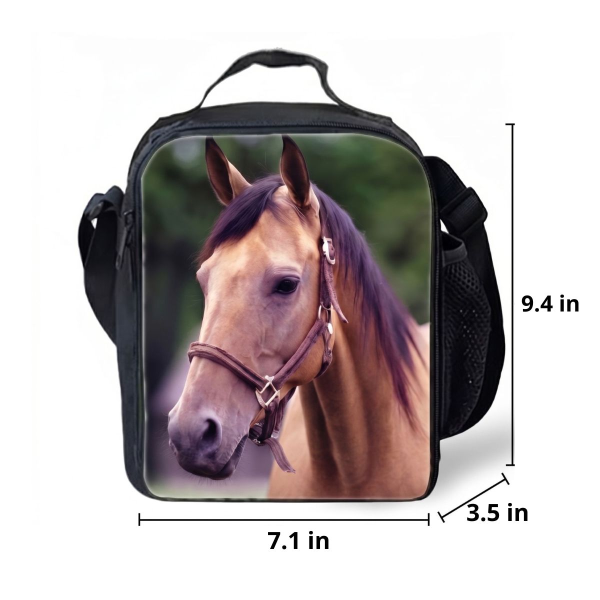 Horse Backpack | 3-Piece School Set (Backpack + Lunch Bag + Pencil Case) | Durable Polyester