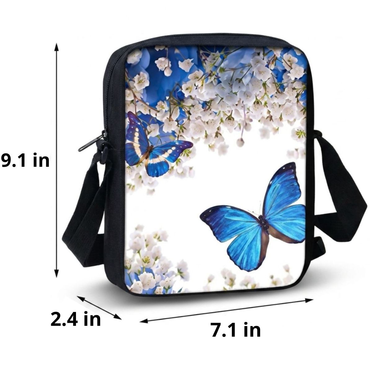 Butterfly Backpack for Kids | 3-Piece School Set (Backpack + Shoulder Bag + Pencil Case) | Waterproof Nylon
