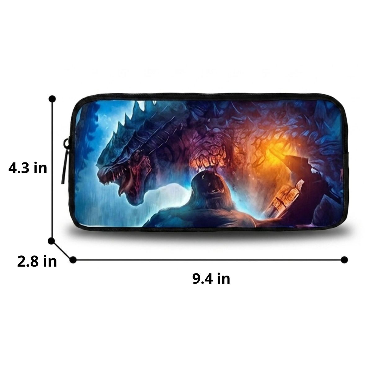 Godzilla Backpack for Kids | 3-Piece School Set (Backpack + Lunch Bag + Pencil Case) | Waterproof Oxford Fabric