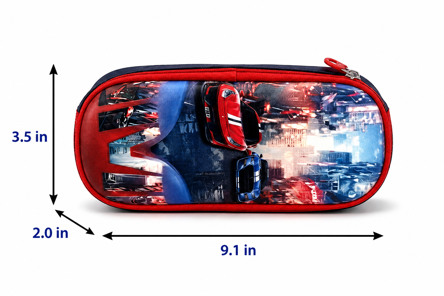 Boys' Racing Car Rolling School Bag | 3-Piece Set (Backpack, Lunch Bag & Pencil Case) | Large Capacity | Durable Polyester