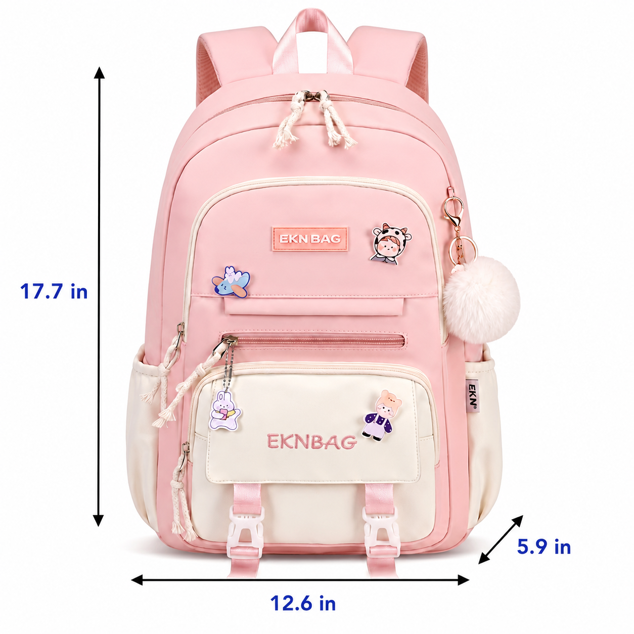 Pastel Princess School Backpack | Multiple Compartments | Durable Oxford Fabric | Kawaii Style