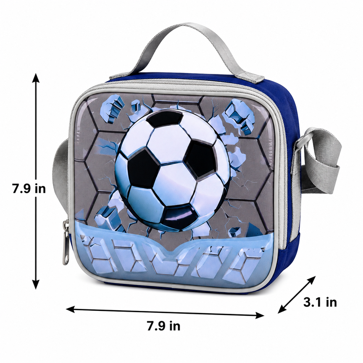 Football Rolling School Bag | 3-Piece Set (Backpack, Lunch Bag & Pencil Case) | Durable Oxford Fabric