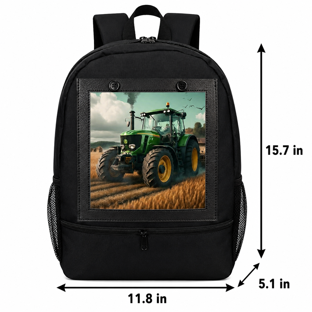 Green Tractor Backpack | Durable Polyester | Comfortable School Backpack