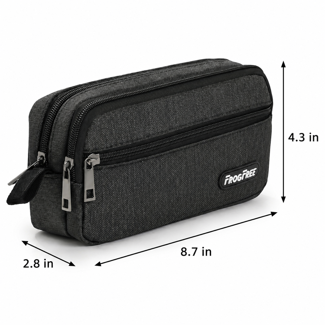 Large Capacity School Pencil Case | 3 Organised Compartments | Durable Minimalist Design | Efficient Storage