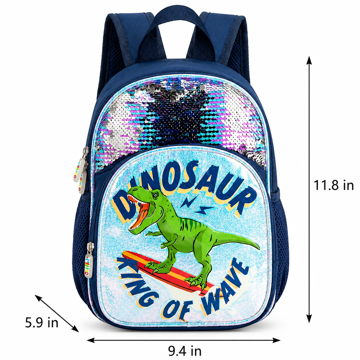 Glitter Dinosaur Backpack | Durable Oxford Fabric | Comfortable Shoulder Straps